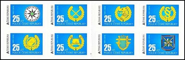 Vlastní známky - 25 let policie České republiky - sešitek