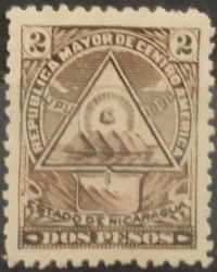 Nikaragua - erb v trojúhelníku 2P