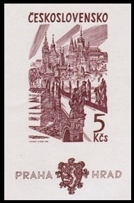 Pražský hrad - známka z aršíku