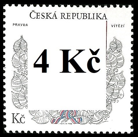 Známka v nominální hodnotě 4 Kč