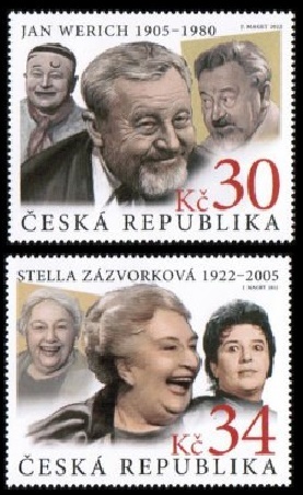 Čeští herci a herečky: Jan Werich a Stella Zázvorková