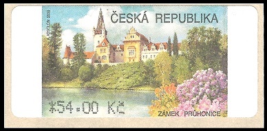 Automatové známky - Zámek Průhonice- 54 Kč